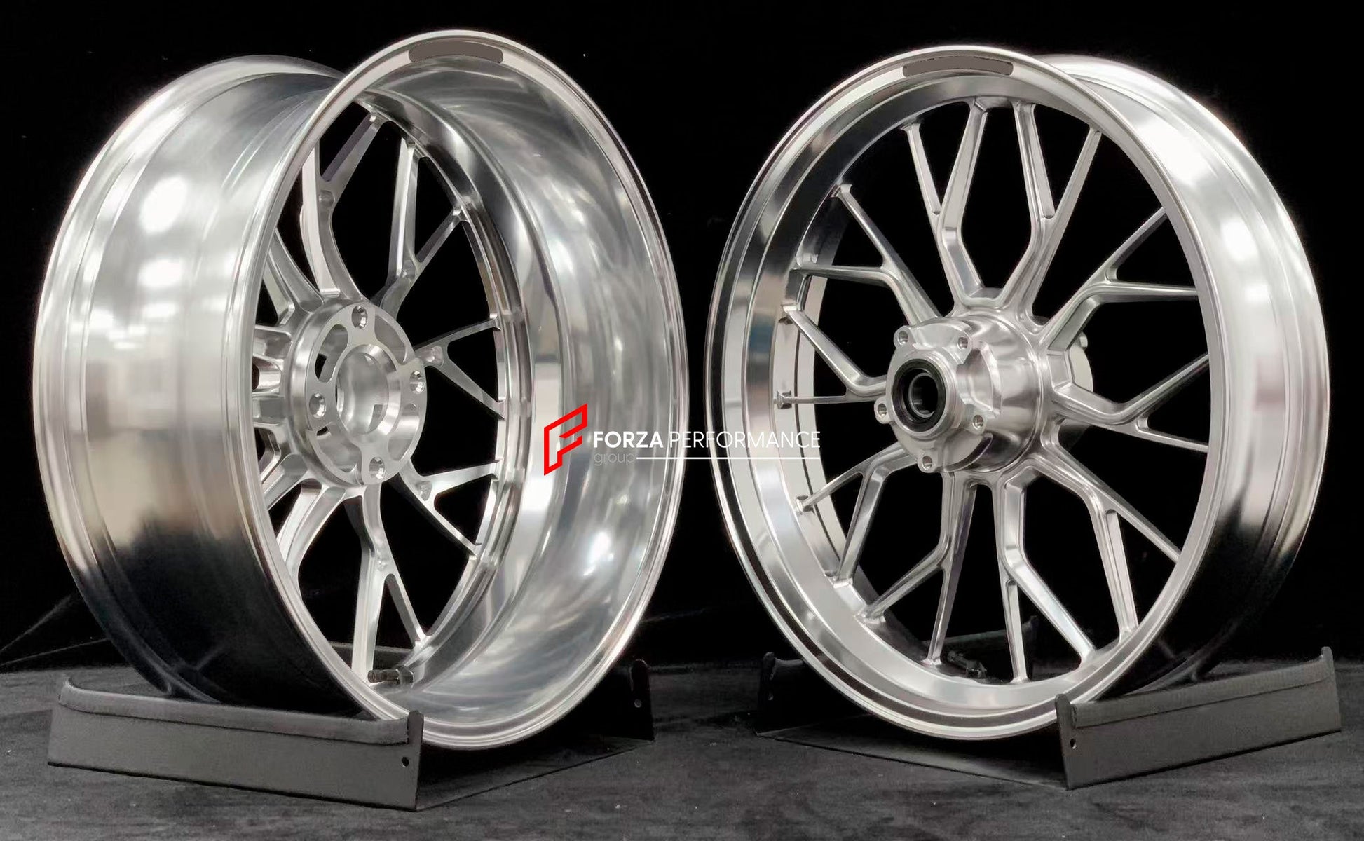 We manufacture premium quality forged motorcycle wheels rims for DUCATI PANIGALE V4 V4S V4R V4 SP2 in any design, size, color.

Wheel sizes (motorcycle spec):

Front: 3.5 x 17

Rear: 6 x 17

Weight:

Front: 4.1 kg (9.04 lbs)

Rear: 4.2 kg (9.26 lbs)


Finishing: Polished

Forza Performance Group engineers and manufactures each forged motorcycle wheel individually per order. This ensures precise fitment, uncompromised strength, and unique styling. Whether for racing, touring, or daily use — our wheels are bu