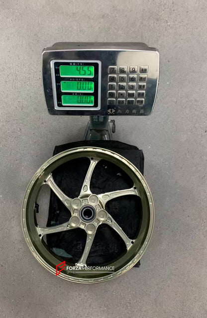 We manufacture premium quality forged motorcycle wheels rims for APRILIA RS660 in any design, size, color.

Wheel sizes (motorcycle spec):

Front: 3.5 x 17

Rear: 5.5 x 17

Weight:

Front: 3.75 kg (8.27 lbs)

Rear: 4.55 kg (10.03 lbs)


Finishing: Gloss Bronze

Forza Performance Group engineers and manufactures each forged motorcycle wheel individually per order. This ensures precise fitment, uncompromised strength, and unique styling. Whether for racing, touring, or daily use — our wheels are built for bot