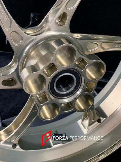 We manufacture premium quality forged motorcycle wheels rims for APRILIA RS660 in any design, size, color.

Wheel sizes (motorcycle spec):

Front: 3.5 x 17

Rear: 5.5 x 17

Weight:

Front: 3.75 kg (8.27 lbs)

Rear: 4.55 kg (10.03 lbs)


Finishing: Gloss Bronze

Forza Performance Group engineers and manufactures each forged motorcycle wheel individually per order. This ensures precise fitment, uncompromised strength, and unique styling. Whether for racing, touring, or daily use — our wheels are built for bot