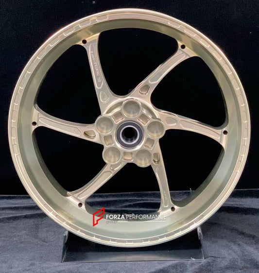We manufacture premium quality forged motorcycle wheels rims for APRILIA RS660 in any design, size, color.

Wheel sizes (motorcycle spec):

Front: 3.5 x 17

Rear: 5.5 x 17

Weight:

Front: 3.75 kg (8.27 lbs)

Rear: 4.55 kg (10.03 lbs)


Finishing: Gloss Bronze

Forza Performance Group engineers and manufactures each forged motorcycle wheel individually per order. This ensures precise fitment, uncompromised strength, and unique styling. Whether for racing, touring, or daily use — our wheels are built for bot