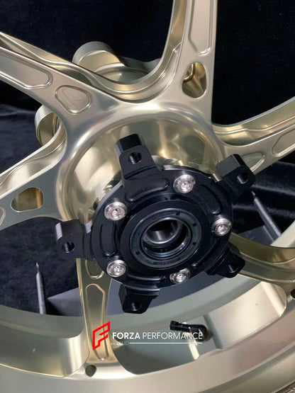 We manufacture premium quality forged motorcycle wheels rims for APRILIA RS660 in any design, size, color.

Wheel sizes (motorcycle spec):

Front: 3.5 x 17

Rear: 5.5 x 17

Weight:

Front: 3.75 kg (8.27 lbs)

Rear: 4.55 kg (10.03 lbs)


Finishing: Gloss Bronze

Forza Performance Group engineers and manufactures each forged motorcycle wheel individually per order. This ensures precise fitment, uncompromised strength, and unique styling. Whether for racing, touring, or daily use — our wheels are built for bot