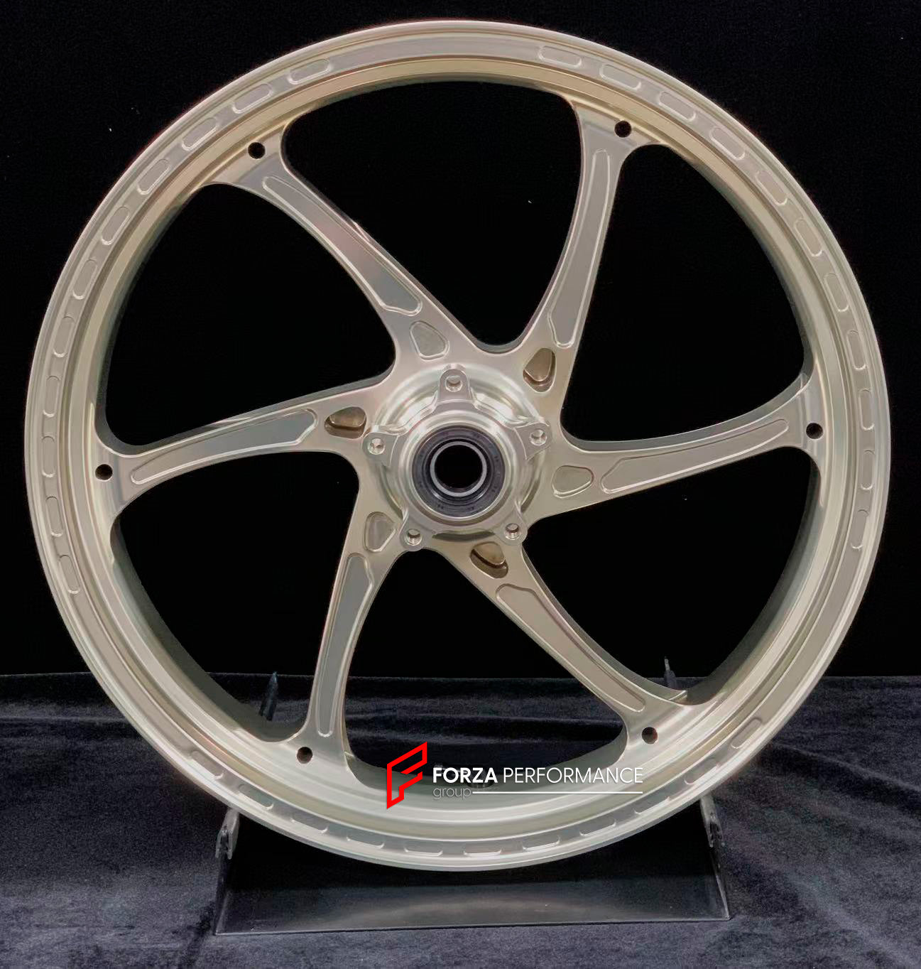 We manufacture premium quality forged motorcycle wheels rims for DUCATI PANIGALE V4 V4S V4R V4 SP2 in any design, size, color.

Wheel sizes (motorcycle spec):

Front: 3.5 x 17

Rear: 6 x 17

Weight:

Front: 3.4 kg (7.45 lbs)

Rear: 3.6 kg (7.94 lbs)


Finishing: Satin Bronze

Forza Performance Group engineers and manufactures each forged motorcycle wheel individually per order. This ensures precise fitment, uncompromised strength, and unique styling. Whether for racing, touring, or daily use — our wheels ar