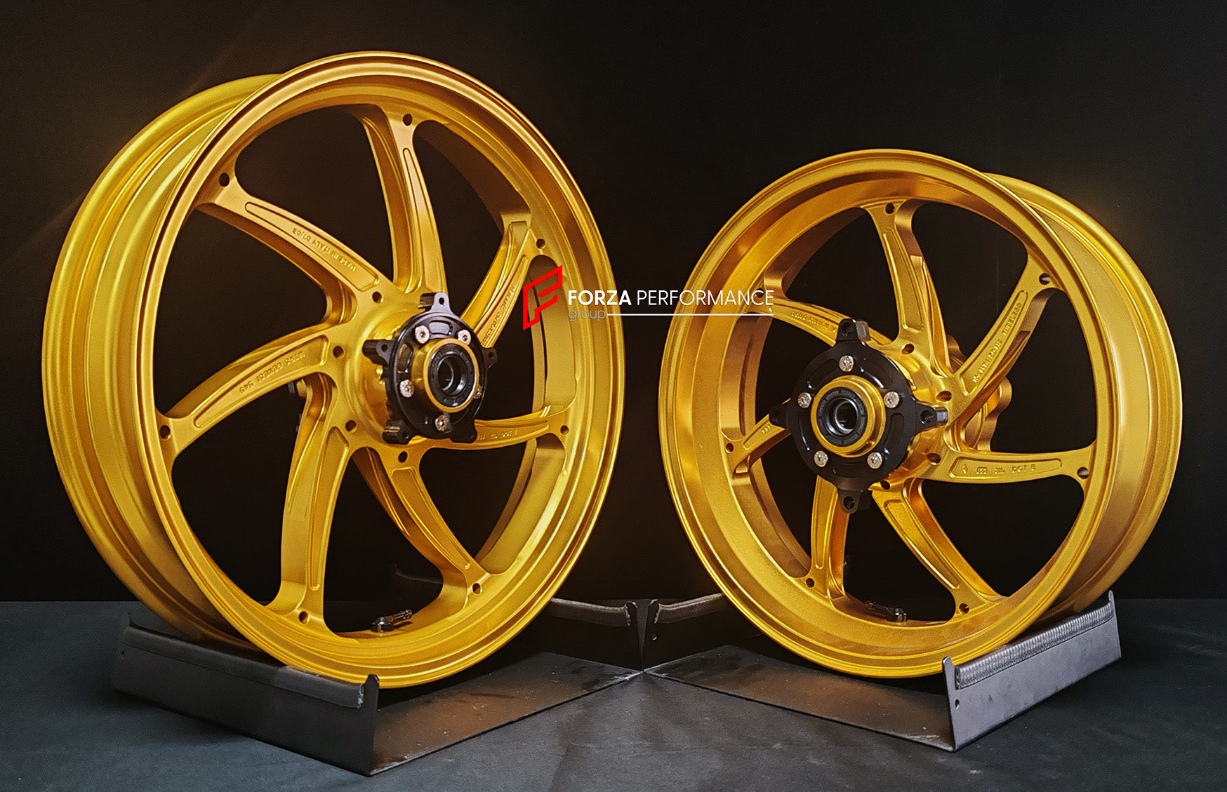 We manufacture premium quality forged motorcycle wheels rims for HONDA FORZA 750 in any design, size, color.

Wheel sizes (motorcycle spec):

Front: 3.5 x 17

Rear: 4.5 x 15

Weight:

Front: 3.65 kg (8.05 lbs)

Rear: 3.64 kg (8.02 lbs)


Finishing: Gloss Gold

Forza Performance Group engineers and manufactures each forged motorcycle wheel individually per order. This ensures precise fitment, uncompromised strength, and unique styling. Whether for racing, touring, or daily use — our wheels are built for both