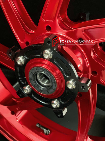 We manufacture premium quality forged motorcycle wheels rims for HONDA X ADV 750 in any design, size, color.

Wheel sizes (motorcycle spec):

Front: 3.5 x 17

Rear: 4.5 x 15

Weight:

Front: 4.3 kg (9.48 lbs)

Rear: 4.7 kg (10.36 lbs)


Finishing: Gloss Red

Forza Performance Group engineers and manufactures each forged motorcycle wheel individually per order. This ensures precise fitment, uncompromised strength, and unique styling. Whether for racing, touring, or daily use — our wheels are built for both p