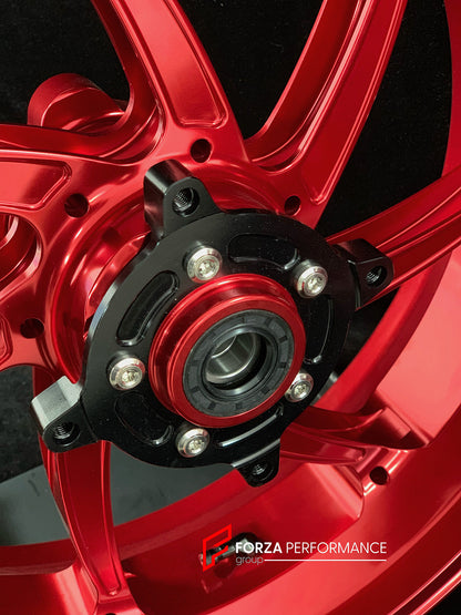 We manufacture premium quality forged motorcycle wheels rims for HONDA X ADV 750 in any design, size, color.

Wheel sizes (motorcycle spec):

Front: 3.5 x 17

Rear: 4.5 x 15

Weight:

Front: 4.3 kg (9.48 lbs)

Rear: 4.7 kg (10.36 lbs)


Finishing: Gloss Red

Forza Performance Group engineers and manufactures each forged motorcycle wheel individually per order. This ensures precise fitment, uncompromised strength, and unique styling. Whether for racing, touring, or daily use — our wheels are built for both p