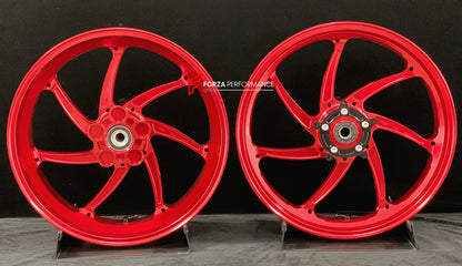 We manufacture premium quality forged motorcycle wheels rims for HONDA X ADV 750 in any design, size, color.

Wheel sizes (motorcycle spec):

Front: 3.5 x 17

Rear: 4.5 x 15

Weight:

Front: 4.3 kg (9.48 lbs)

Rear: 4.7 kg (10.36 lbs)


Finishing: Gloss Red

Forza Performance Group engineers and manufactures each forged motorcycle wheel individually per order. This ensures precise fitment, uncompromised strength, and unique styling. Whether for racing, touring, or daily use — our wheels are built for both p