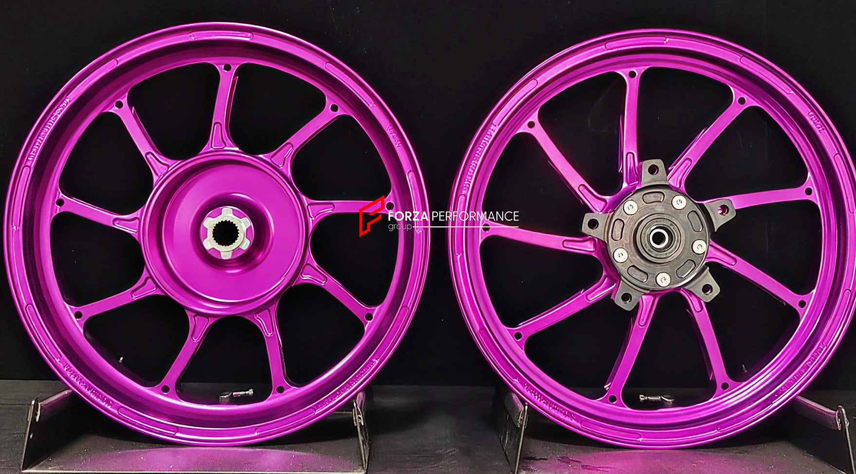 We manufacture premium quality forged motorcycle wheels rims for HONDA PCX 125 150 160 in any design, size, color.

Wheel sizes (motorcycle spec):

Front: 2.75 x 14

Rear: 3.5 x 13

Weight:

Front: 2.85 kg (6.28 lbs)

Rear: 3.4 kg (7.5 lbs)


Finishing: Gloss Pink

Forza Performance Group engineers and manufactures each forged motorcycle wheel individually per order. This ensures precise fitment, uncompromised strength, and unique styling. Whether for racing, touring, or daily use — our wheels are built for