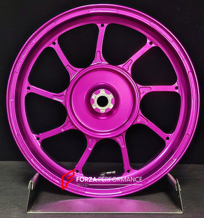 We manufacture premium quality forged motorcycle wheels rims for HONDA PCX 125 150 160 in any design, size, color.

Wheel sizes (motorcycle spec):

Front: 2.75 x 14

Rear: 3.5 x 13

Weight:

Front: 2.85 kg (6.28 lbs)

Rear: 3.4 kg (7.5 lbs)


Finishing: Gloss Pink

Forza Performance Group engineers and manufactures each forged motorcycle wheel individually per order. This ensures precise fitment, uncompromised strength, and unique styling. Whether for racing, touring, or daily use — our wheels are built for