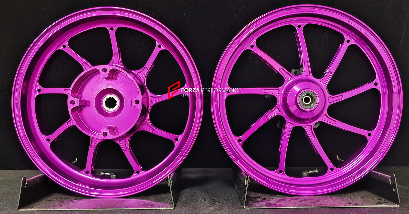 We manufacture premium quality forged motorcycle wheels rims for HONDA PCX 125 150 160 in any design, size, color.

Wheel sizes (motorcycle spec):

Front: 2.75 x 14

Rear: 3.5 x 13

Weight:

Front: 2.85 kg (6.28 lbs)

Rear: 3.4 kg (7.5 lbs)


Finishing: Gloss Pink

Forza Performance Group engineers and manufactures each forged motorcycle wheel individually per order. This ensures precise fitment, uncompromised strength, and unique styling. Whether for racing, touring, or daily use — our wheels are built for