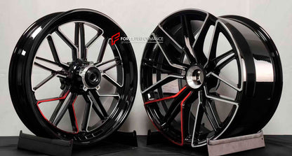 We manufacture premium quality forged motorcycle wheels rims for DUCATI DIAVEL 1200 1260 V4 in any design, size, color.

Wheel sizes (motorcycle spec):

Front: 3.5 x 17

Rear: 8.0 x 17

Finishing: Gloss Black with Machined Face + Gloss Red