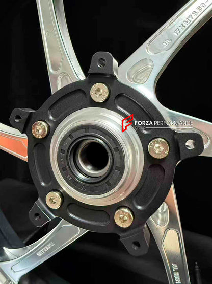 We manufacture premium quality forged motorcycle wheels rims for HONDA X-ADV 750 in any design, size, color.

Wheel sizes (motorcycle spec):

Front: 3.5 x 17

Rear: 4.5 x 15

Weight:

Front: 4.74 kg (10,45 lbs)

Rear: 4.07 kg (8,97 lbs)


Finishing: Gloss Silver