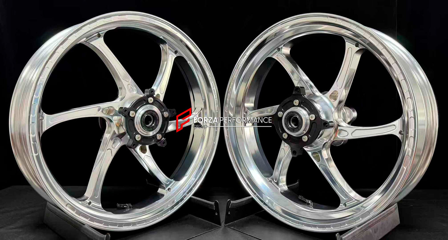 We manufacture premium quality forged motorcycle wheels rims for HONDA X-ADV 750 in any design, size, color.

Wheel sizes (motorcycle spec):

Front: 3.5 x 17

Rear: 4.5 x 15

Weight:

Front: 4.74 kg (10,45 lbs)

Rear: 4.07 kg (8,97 lbs)


Finishing: Gloss Silver