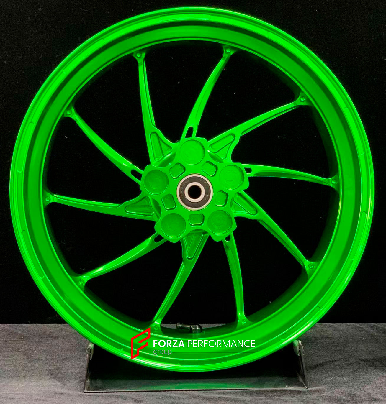 We manufacture premium quality forged motorcycle wheels rims for KAWASAKI ZX4R ZX4RSE in any design, size, color.

Wheel sizes (motorcycle spec):

Front: 3.5 x 17

Rear: 4.5 x 17

Weight:

Front: 5.05 kg (11.13 lbs)

Rear: 5.2 kg (11.46 lbs)


Finishing: Gloss Green

Forza Performance Group engineers and manufactures each forged motorcycle wheel individually per order. This ensures precise fitment, uncompromised strength, and unique styling. Whether for racing, touring, or daily use — our wheels are built f