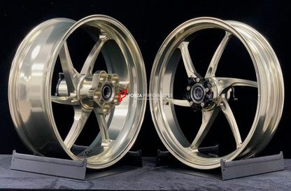 We manufacture premium quality forged motorcycle wheels rims for KAWASAKI ZX6R in any design, size, color.

Wheel sizes (motorcycle spec):

Front: 3.5 x 17

Rear: 5.5 x 17

Weight:

Front: 3.8 kg (8.38 lbs)

Rear: 4.85 kg (10.69 lbs)


Finishing: Gloss Bronze

Forza Performance Group engineers and manufactures each forged motorcycle wheel individually per order. This ensures precise fitment, uncompromised strength, and unique styling. Whether for racing, touring, or daily use — our wheels are built for both