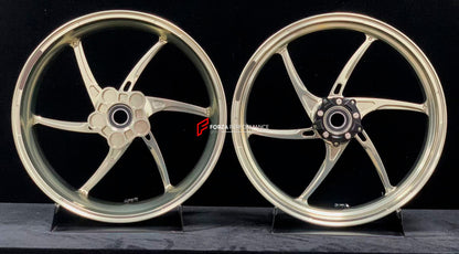 We manufacture premium quality forged motorcycle wheels rims for KAWASAKI ZX6R in any design, size, color.

Wheel sizes (motorcycle spec):

Front: 3.5 x 17

Rear: 5.5 x 17

Weight:

Front: 3.8 kg (8.38 lbs)

Rear: 4.85 kg (10.69 lbs)


Finishing: Gloss Bronze

Forza Performance Group engineers and manufactures each forged motorcycle wheel individually per order. This ensures precise fitment, uncompromised strength, and unique styling. Whether for racing, touring, or daily use — our wheels are built for both