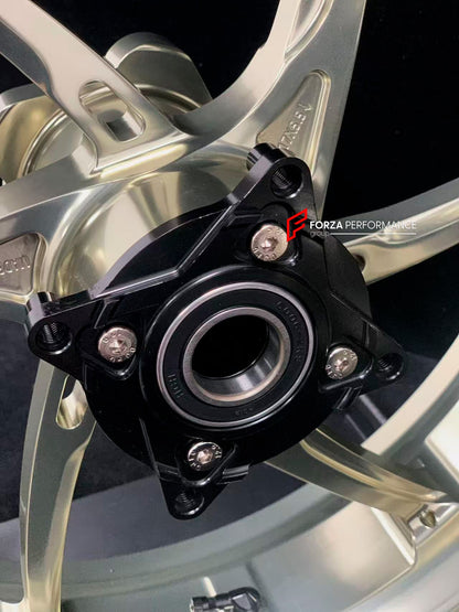 We manufacture premium quality forged motorcycle wheels rims for KAWASAKI ZX6R in any design, size, color.

Wheel sizes (motorcycle spec):

Front: 3.5 x 17

Rear: 5.5 x 17

Weight:

Front: 3.8 kg (8.38 lbs)

Rear: 4.85 kg (10.69 lbs)


Finishing: Gloss Bronze

Forza Performance Group engineers and manufactures each forged motorcycle wheel individually per order. This ensures precise fitment, uncompromised strength, and unique styling. Whether for racing, touring, or daily use — our wheels are built for both