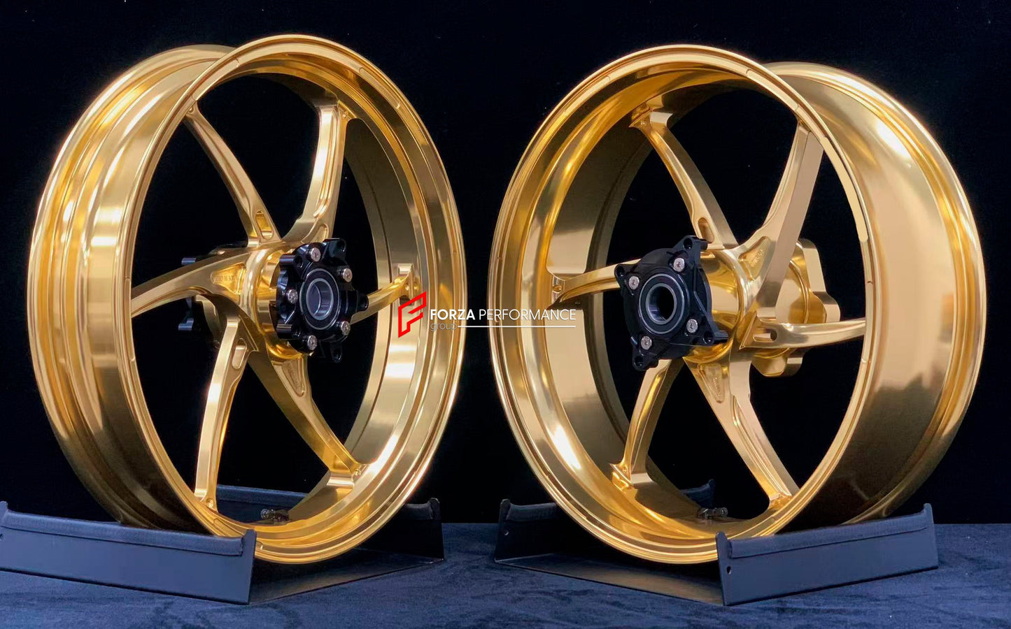 We manufacture premium quality forged motorcycle wheels rims for KAWASAKI ZX6R in any design, size, color.

Wheel sizes (motorcycle spec):

Front: 3.5 x 17

Rear: 5.5 x 17

Weight:

Front: 3.8 kg (8.38 lbs)

Rear: 4.85 kg (10.69 lbs)


Finishing: Gloss Gold

Forza Performance Group engineers and manufactures each forged motorcycle wheel individually per order. This ensures precise fitment, uncompromised strength, and unique styling. Whether for racing, touring, or daily use — our wheels are built for both p
