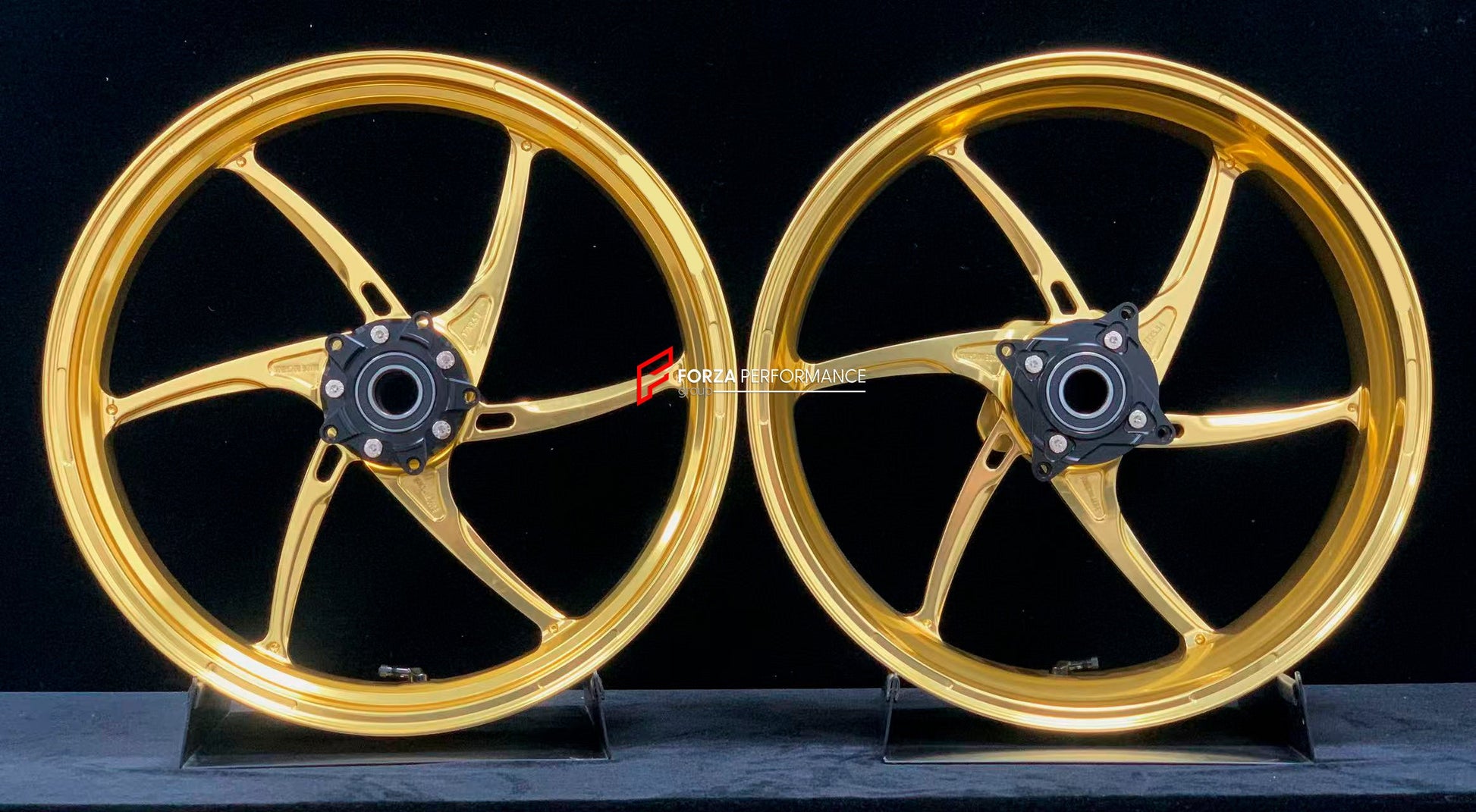 We manufacture premium quality forged motorcycle wheels rims for KAWASAKI ZX6R in any design, size, color.

Wheel sizes (motorcycle spec):

Front: 3.5 x 17

Rear: 5.5 x 17

Weight:

Front: 3.8 kg (8.38 lbs)

Rear: 4.85 kg (10.69 lbs)


Finishing: Gloss Gold

Forza Performance Group engineers and manufactures each forged motorcycle wheel individually per order. This ensures precise fitment, uncompromised strength, and unique styling. Whether for racing, touring, or daily use — our wheels are built for both p