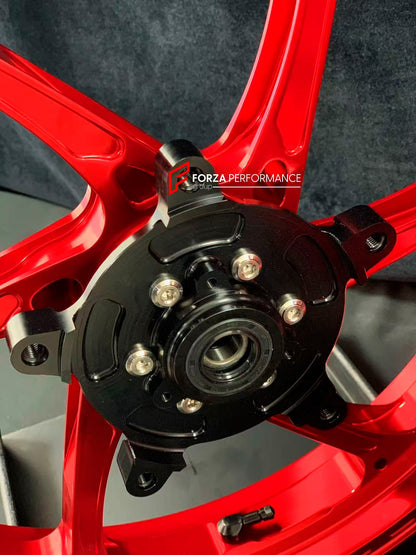 We manufacture premium quality forged motorcycle wheels rims for KAWASAKI NINJA 400 400R in any design, size, color.

Wheel sizes (motorcycle spec):

Front: 3 x 17

Rear: 4 x 17

Weight:

Front: 3.65 kg (8.05 lbs)

Rear: 4.7 kg (10.36 lbs)


Finishing: Gloss Red

Forza Performance Group engineers and manufactures each forged motorcycle wheel individually per order. This ensures precise fitment, uncompromised strength, and unique styling. Whether for racing, touring, or daily use — our wheels are built for b