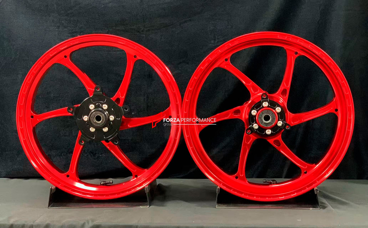 We manufacture premium quality forged motorcycle wheels rims for KAWASAKI NINJA 400 400R in any design, size, color.

Wheel sizes (motorcycle spec):

Front: 3 x 17

Rear: 4 x 17

Weight:

Front: 3.65 kg (8.05 lbs)

Rear: 4.7 kg (10.36 lbs)


Finishing: Gloss Red

Forza Performance Group engineers and manufactures each forged motorcycle wheel individually per order. This ensures precise fitment, uncompromised strength, and unique styling. Whether for racing, touring, or daily use — our wheels are built for b