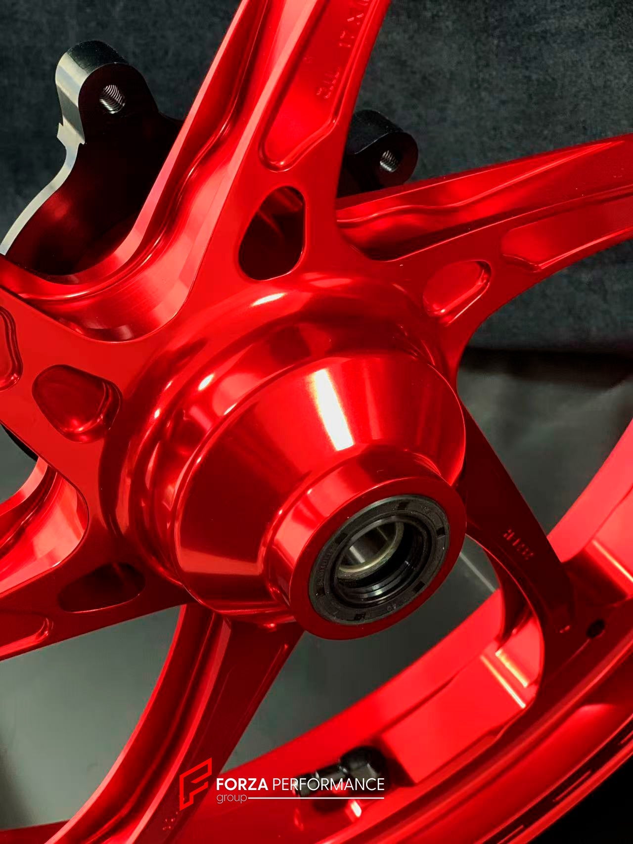 We manufacture premium quality forged motorcycle wheels rims for KAWASAKI NINJA 400 400R in any design, size, color.

Wheel sizes (motorcycle spec):

Front: 3 x 17

Rear: 4 x 17

Weight:

Front: 3.65 kg (8.05 lbs)

Rear: 4.7 kg (10.36 lbs)


Finishing: Gloss Red

Forza Performance Group engineers and manufactures each forged motorcycle wheel individually per order. This ensures precise fitment, uncompromised strength, and unique styling. Whether for racing, touring, or daily use — our wheels are built for b