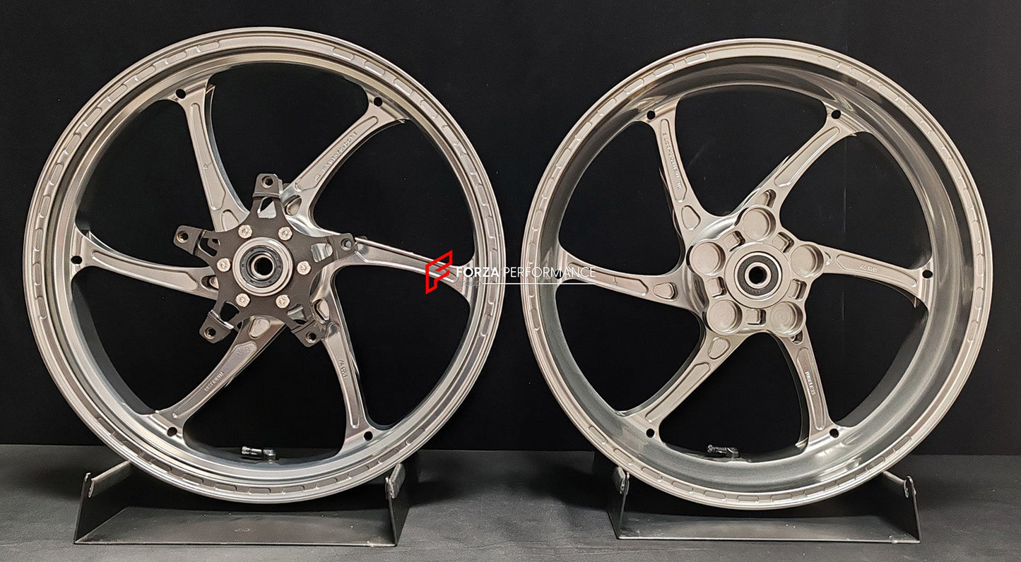 We manufacture premium quality forged motorcycle wheels rims for KAWASAKI ZX4R ZX4RSE in any design, size, color.

Wheel sizes (motorcycle spec):

Front: 3.5 x 17

Rear: 4.5 x 17

Finishing: Satin Silver

Forza Performance Group engineers and manufactures each forged motorcycle wheel individually per order. This ensures precise fitment, uncompromised strength, and unique styling. Whether for racing, touring, or daily use — our wheels are built for both performance and design.