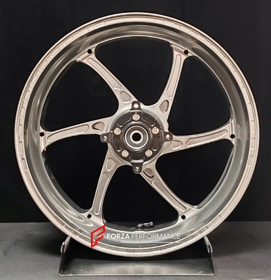 We manufacture premium quality forged motorcycle wheels rims for KAWASAKI ZX4R ZX4RSE in any design, size, color.

Wheel sizes (motorcycle spec):

Front: 3.5 x 17

Rear: 4.5 x 17

Finishing: Satin Silver

Forza Performance Group engineers and manufactures each forged motorcycle wheel individually per order. This ensures precise fitment, uncompromised strength, and unique styling. Whether for racing, touring, or daily use — our wheels are built for both performance and design.