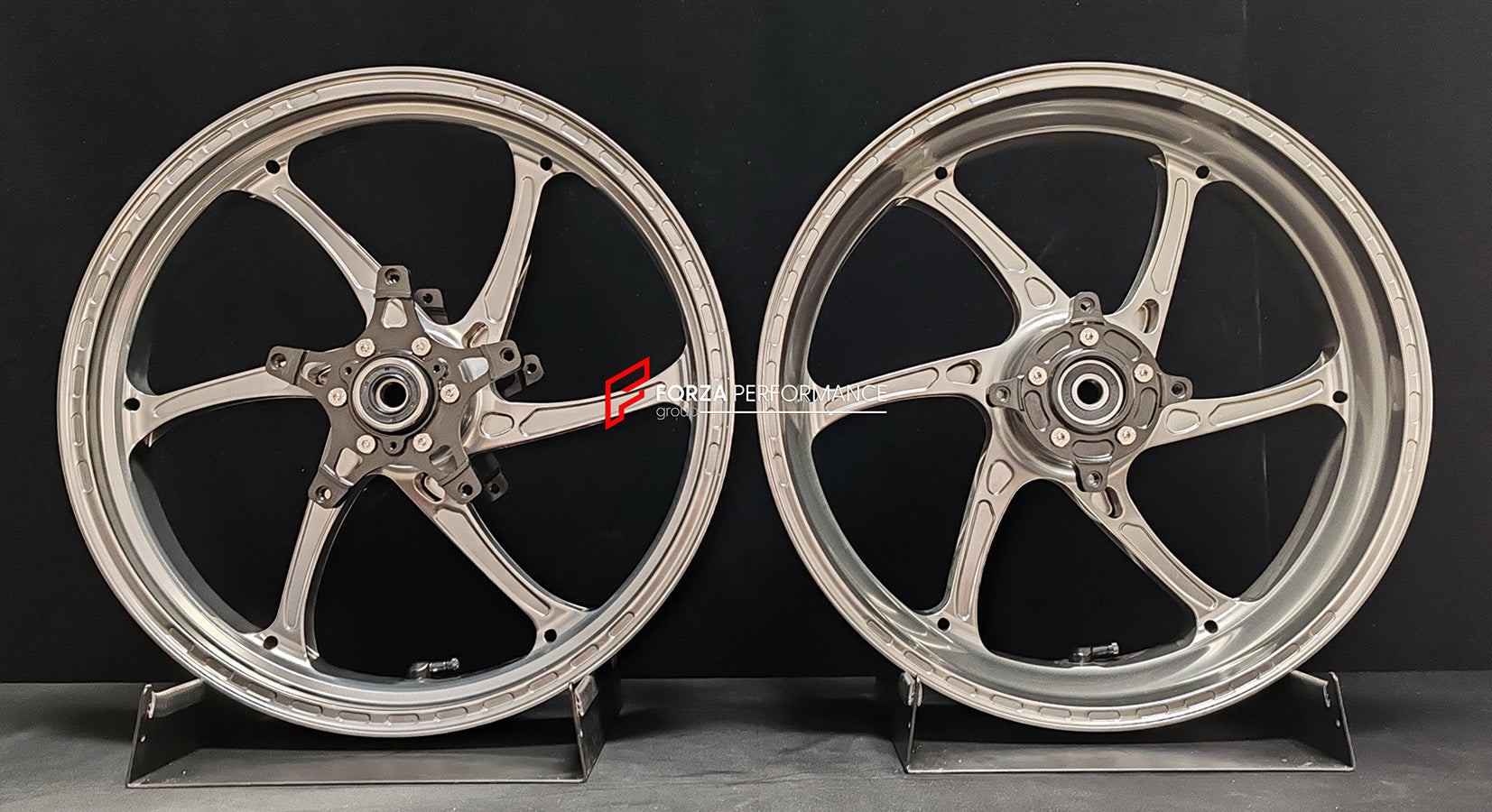 We manufacture premium quality forged motorcycle wheels rims for KAWASAKI ZX4R ZX4RSE in any design, size, color.

Wheel sizes (motorcycle spec):

Front: 3.5 x 17

Rear: 4.5 x 17

Finishing: Satin Silver

Forza Performance Group engineers and manufactures each forged motorcycle wheel individually per order. This ensures precise fitment, uncompromised strength, and unique styling. Whether for racing, touring, or daily use — our wheels are built for both performance and design.