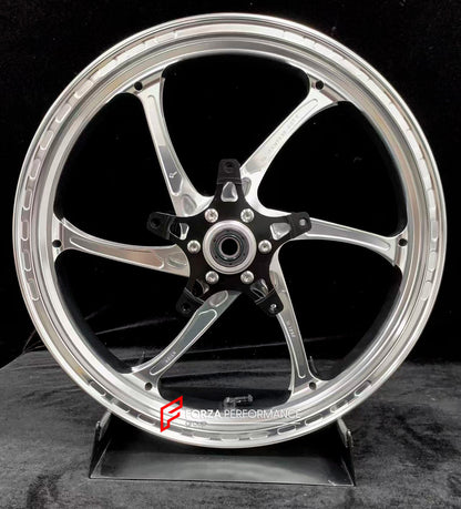 We manufacture premium quality forged motorcycle wheels rims for KAWASAKI ZX4R ZX4RSE in any design, size, color.

Wheel sizes (motorcycle spec):

Front: 3.5 x 17

Rear: 4.5 x 17

Weight:

Front: 4.35 kg (9.59 lbs)

Rear: 4.7 kg (10.36 lbs)


Finishing: Gloss Silver

Forza Performance Group engineers and manufactures each forged motorcycle wheel individually per order. This ensures precise fitment, uncompromised strength, and unique styling. Whether for racing, touring, or daily use — our wheels are built f