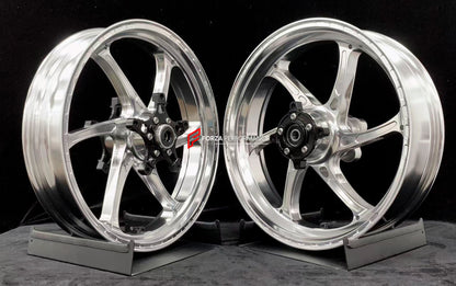 We manufacture premium quality forged motorcycle wheels rims for KAWASAKI ZX4R ZX4RSE in any design, size, color.

Wheel sizes (motorcycle spec):

Front: 3.5 x 17

Rear: 4.5 x 17

Weight:

Front: 4.35 kg (9.59 lbs)

Rear: 4.7 kg (10.36 lbs)


Finishing: Gloss Silver

Forza Performance Group engineers and manufactures each forged motorcycle wheel individually per order. This ensures precise fitment, uncompromised strength, and unique styling. Whether for racing, touring, or daily use — our wheels are built f