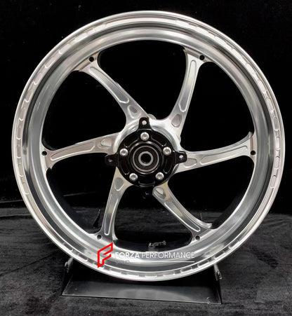 We manufacture premium quality forged motorcycle wheels rims for KAWASAKI ZX4R ZX4RSE in any design, size, color.

Wheel sizes (motorcycle spec):

Front: 3.5 x 17

Rear: 4.5 x 17

Weight:

Front: 4.35 kg (9.59 lbs)

Rear: 4.7 kg (10.36 lbs)


Finishing: Gloss Silver

Forza Performance Group engineers and manufactures each forged motorcycle wheel individually per order. This ensures precise fitment, uncompromised strength, and unique styling. Whether for racing, touring, or daily use — our wheels are built f