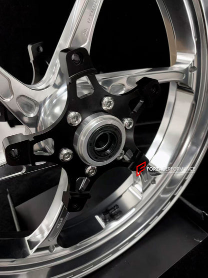 We manufacture premium quality forged motorcycle wheels rims for KAWASAKI ZX4R ZX4RSE in any design, size, color.

Wheel sizes (motorcycle spec):

Front: 3.5 x 17

Rear: 4.5 x 17

Weight:

Front: 4.35 kg (9.59 lbs)

Rear: 4.7 kg (10.36 lbs)


Finishing: Gloss Silver

Forza Performance Group engineers and manufactures each forged motorcycle wheel individually per order. This ensures precise fitment, uncompromised strength, and unique styling. Whether for racing, touring, or daily use — our wheels are built f