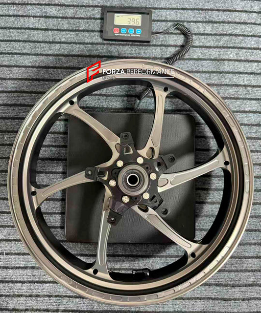 We manufacture premium quality forged motorcycle wheels rims for KAWASAKI ZX4R ZX4RSE in any design, size, color.

Wheel sizes (motorcycle spec):

Front: 3.5 x 17

Rear: 4.5 x 17

Finishing: Satin Silver