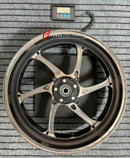 We manufacture premium quality forged motorcycle wheels rims for KAWASAKI ZX4R ZX4RSE in any design, size, color.

Wheel sizes (motorcycle spec):

Front: 3.5 x 17

Rear: 4.5 x 17

Finishing: Satin Silver