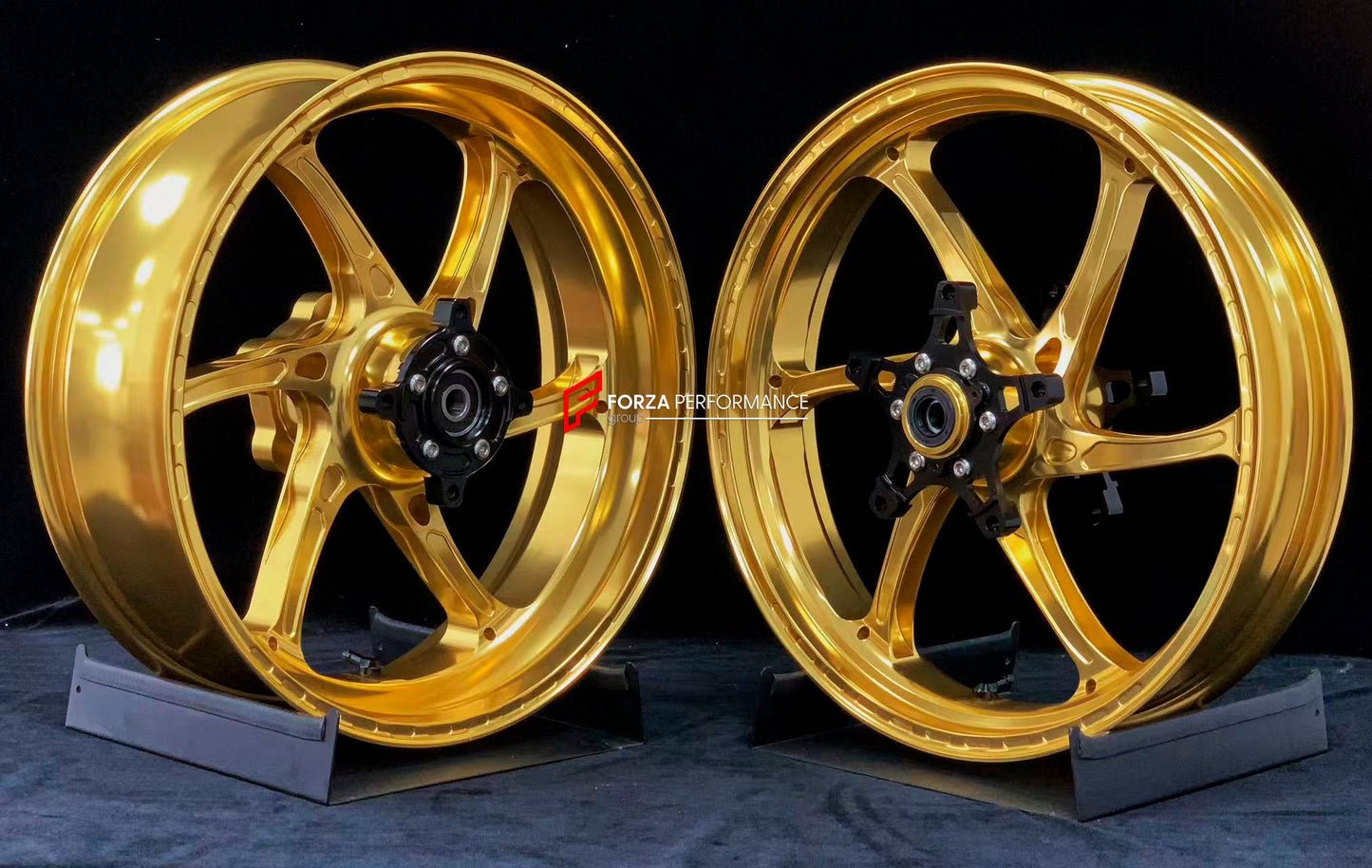 We manufacture premium quality forged motorcycle wheels rims for KAWASAKI ZX4R ZX4RSE in any design, size, color.

Wheel sizes (motorcycle spec):

Front: 3.5 x 17

Rear: 4.5 x 17

Weight:

Front: 4.35 kg (9.59 lbs)

Rear: 4.85 kg (10.69 lbs)


Finishing: Gloss Gold

Forza Performance Group engineers and manufactures each forged motorcycle wheel individually per order. This ensures precise fitment, uncompromised strength, and unique styling. Whether for racing, touring, or daily use — our wheels are built fo