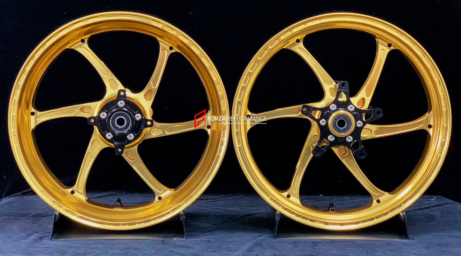 We manufacture premium quality forged motorcycle wheels rims for KAWASAKI ZX4R ZX4RSE in any design, size, color.

Wheel sizes (motorcycle spec):

Front: 3.5 x 17

Rear: 4.5 x 17

Weight:

Front: 4.35 kg (9.59 lbs)

Rear: 4.85 kg (10.69 lbs)


Finishing: Gloss Gold

Forza Performance Group engineers and manufactures each forged motorcycle wheel individually per order. This ensures precise fitment, uncompromised strength, and unique styling. Whether for racing, touring, or daily use — our wheels are built fo