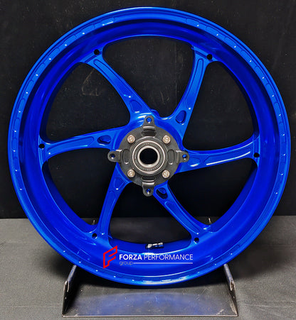 We manufacture premium quality forged motorcycle wheels rims for KAWASAKI ZX6R in any design, size, color.

Wheel sizes (motorcycle spec):

Front: 3.5 x 17

Rear: 5.5 x 17

Weight:

Front: 3.85 kg (8.48 lbs)

Rear: 4.95 kg (10.91 lbs)


Finishing: Gloss Blue

Forza Performance Group engineers and manufactures each forged motorcycle wheel individually per order. This ensures precise fitment, uncompromised strength, and unique styling. Whether for racing, touring, or daily use — our wheels are built for both 