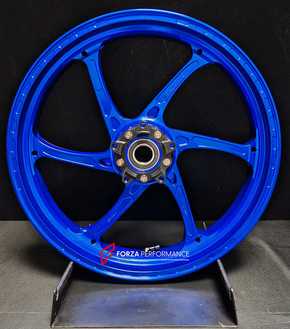 We manufacture premium quality forged motorcycle wheels rims for KAWASAKI ZX6R in any design, size, color.

Wheel sizes (motorcycle spec):

Front: 3.5 x 17

Rear: 5.5 x 17

Weight:

Front: 3.85 kg (8.48 lbs)

Rear: 4.95 kg (10.91 lbs)


Finishing: Gloss Blue

Forza Performance Group engineers and manufactures each forged motorcycle wheel individually per order. This ensures precise fitment, uncompromised strength, and unique styling. Whether for racing, touring, or daily use — our wheels are built for both 