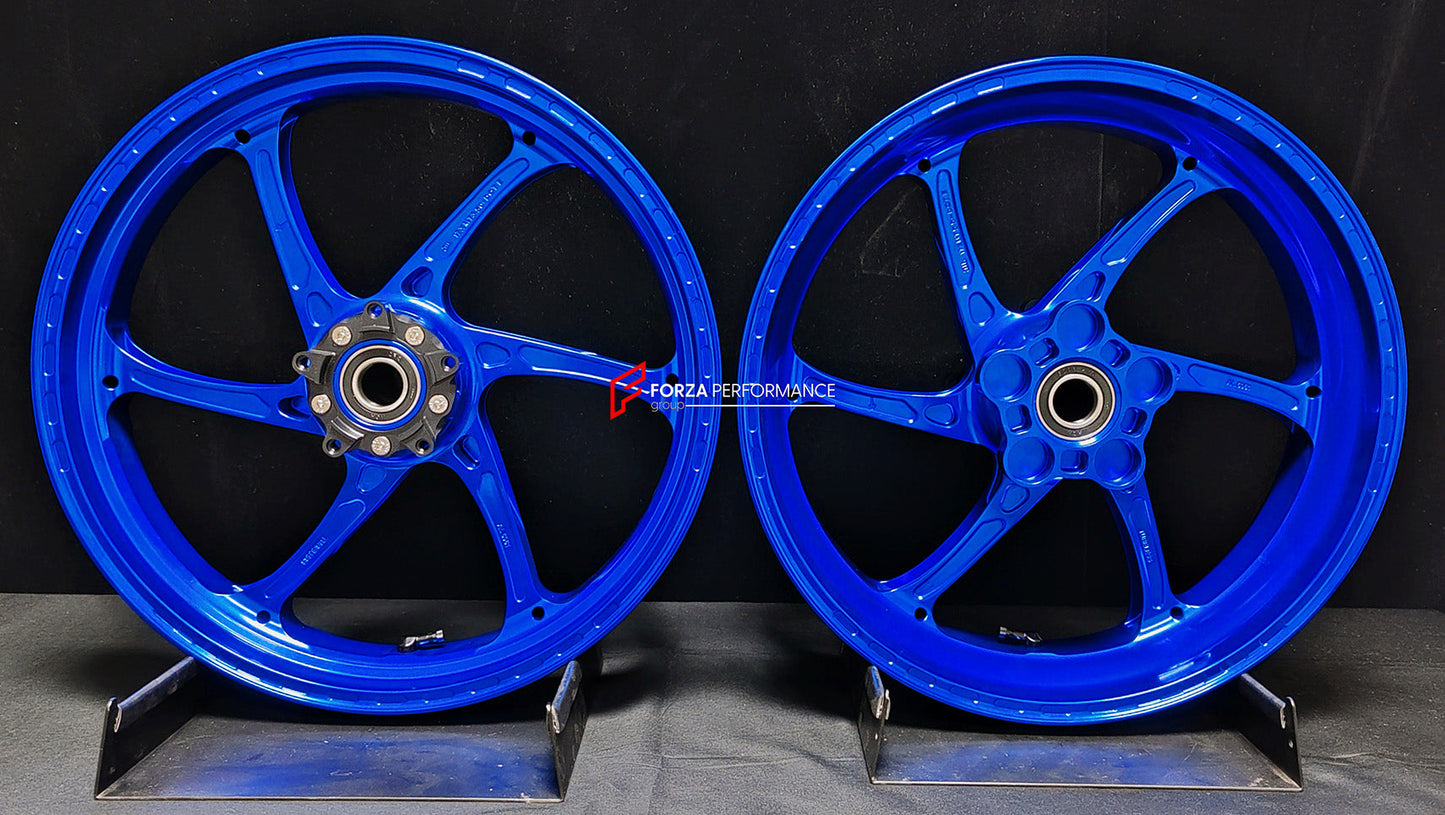 We manufacture premium quality forged motorcycle wheels rims for KAWASAKI ZX6R in any design, size, color.

Wheel sizes (motorcycle spec):

Front: 3.5 x 17

Rear: 5.5 x 17

Weight:

Front: 3.85 kg (8.48 lbs)

Rear: 4.95 kg (10.91 lbs)


Finishing: Gloss Blue

Forza Performance Group engineers and manufactures each forged motorcycle wheel individually per order. This ensures precise fitment, uncompromised strength, and unique styling. Whether for racing, touring, or daily use — our wheels are built for both 