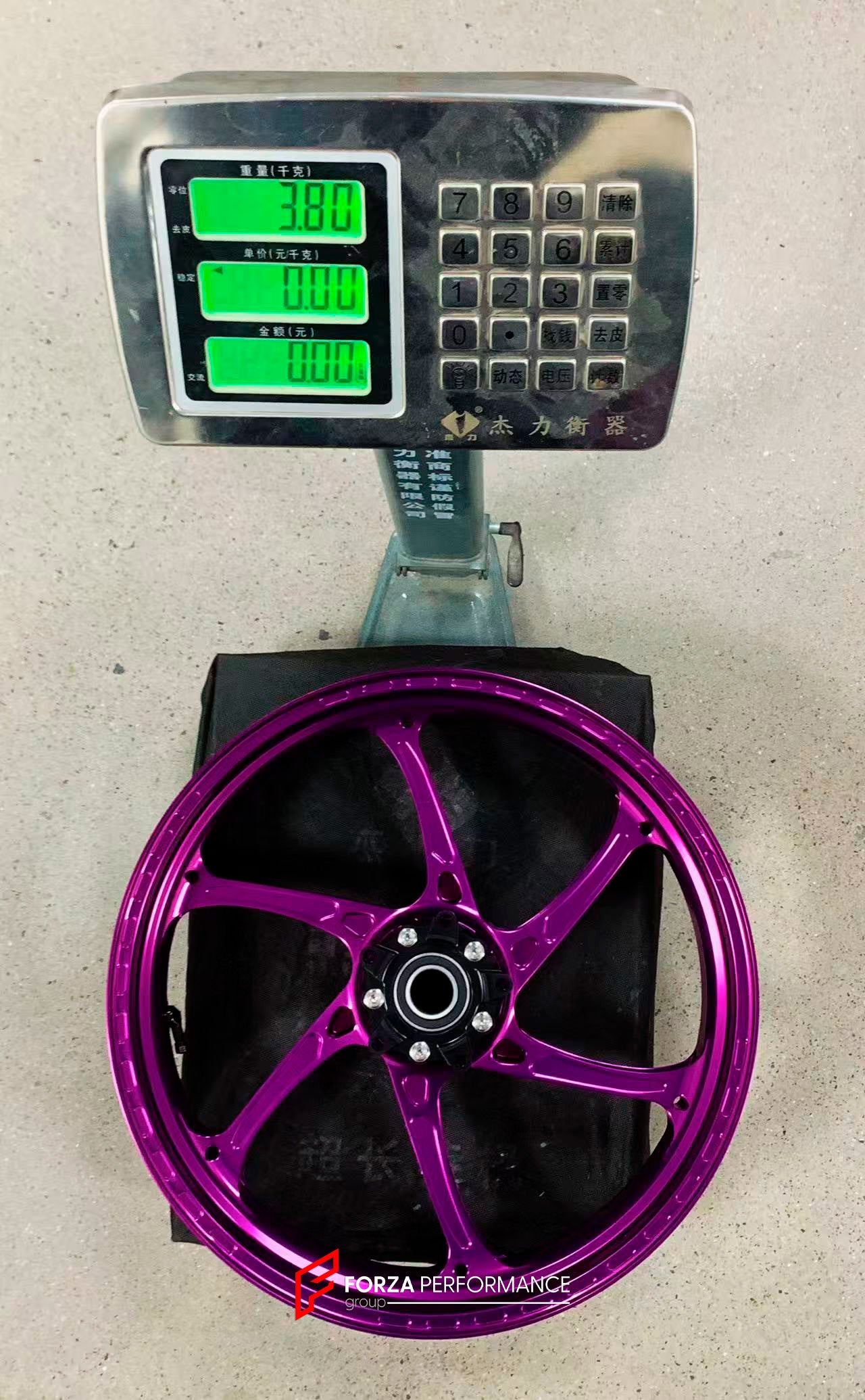 We manufacture premium quality forged motorcycle wheels rims for KAWASAKI ZX6R in any design, size, color.

Wheel sizes (motorcycle spec):

Front: 3.5 x 17

Rear: 5.5 x 17

Weight:

Front: 3.8 kg (8.38 lbs)

Rear: 5.05 kg (11.13 lbs)


Finishing Gloss Pink

Forza Performance Group engineers and manufactures each forged motorcycle wheel individually per order. This ensures precise fitment, uncompromised strength, and unique styling. Whether for racing, touring, or daily use — our wheels are built for both pe