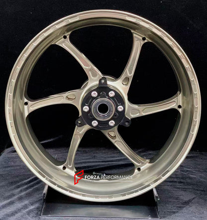 We manufacture premium quality forged motorcycle wheels rims for KOVE 450RR in any design, size, color.

Wheel sizes (motorcycle spec):

Front: 3.5 x 17

Rear: 4.5 x 17

Weight:

Front: 4 kg (8.82 lbs)

Rear: 4.6 kg (10.14 lbs)


Finishing: Gloss Bronze

Forza Performance Group engineers and manufactures each forged motorcycle wheel individually per order. This ensures precise fitment, uncompromised strength, and unique styling. Whether for racing, touring, or daily use — our wheels are built for both perfo