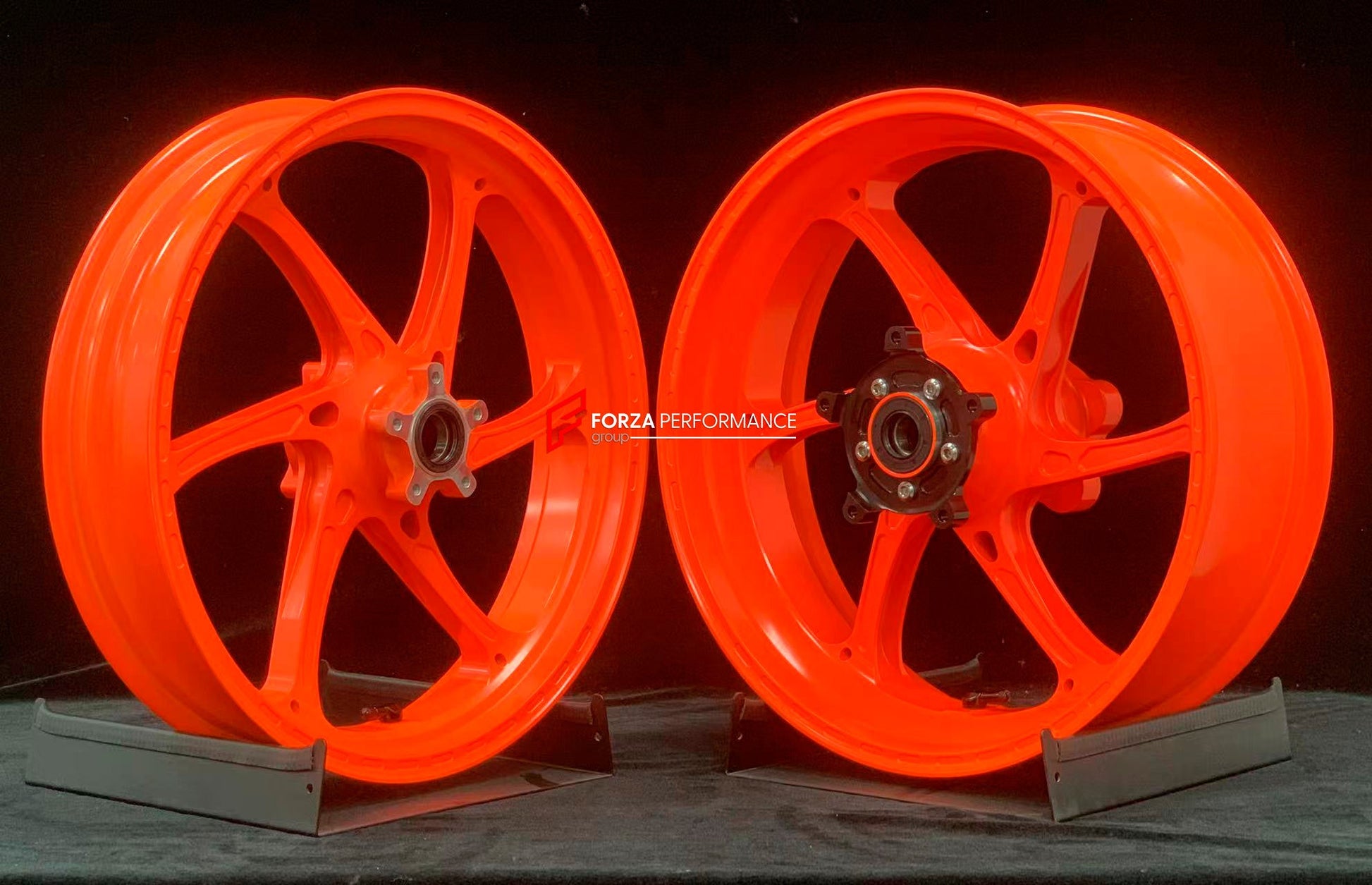 We manufacture premium quality forged motorcycle wheels rims for KTM 790 890 in any design, size, color.

Wheel sizes (motorcycle spec):

Front: 3.5 x 17

Rear: 5.5 x 17

Weight:

Front: 3.35 kg (7.38 lbs)

Rear: 4.75 kg (10.47 lbs)


Finishing: KTM Orange

Forza Performance Group engineers and manufactures each forged motorcycle wheel individually per order. This ensures precise fitment, uncompromised strength, and unique styling. Whether for racing, touring, or daily use — our wheels are built for both pe