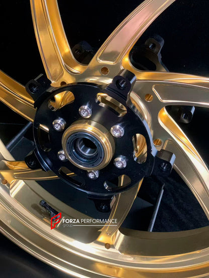 We manufacture premium quality forged motorcycle wheels rims for KAWASAKI NINJA Z900 SE Z900RS in any design, size, color.

Wheel sizes (motorcycle spec):

Front: 3.5 x 17

Rear: 5.5 x 17

Weight:

Front: 4.35 kg (9.48 lbs)

Rear: 4.8 kg (10.58 lbs)


Finishing: Satin Gold

Forza Performance Group engineers and manufactures each forged motorcycle wheel individually per order. This ensures precise fitment, uncompromised strength, and unique styling. Whether for racing, touring, or daily use — our wheels are 