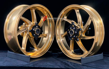We manufacture premium quality forged motorcycle wheels rims for KAWASAKI NINJA Z900 SE Z900RS in any design, size, color.

Wheel sizes (motorcycle spec):

Front: 3.5 x 17

Rear: 5.5 x 17

Weight:

Front: 4.35 kg (9.48 lbs)

Rear: 4.8 kg (10.58 lbs)


Finishing: Satin Gold

Forza Performance Group engineers and manufactures each forged motorcycle wheel individually per order. This ensures precise fitment, uncompromised strength, and unique styling. Whether for racing, touring, or daily use — our wheels are 