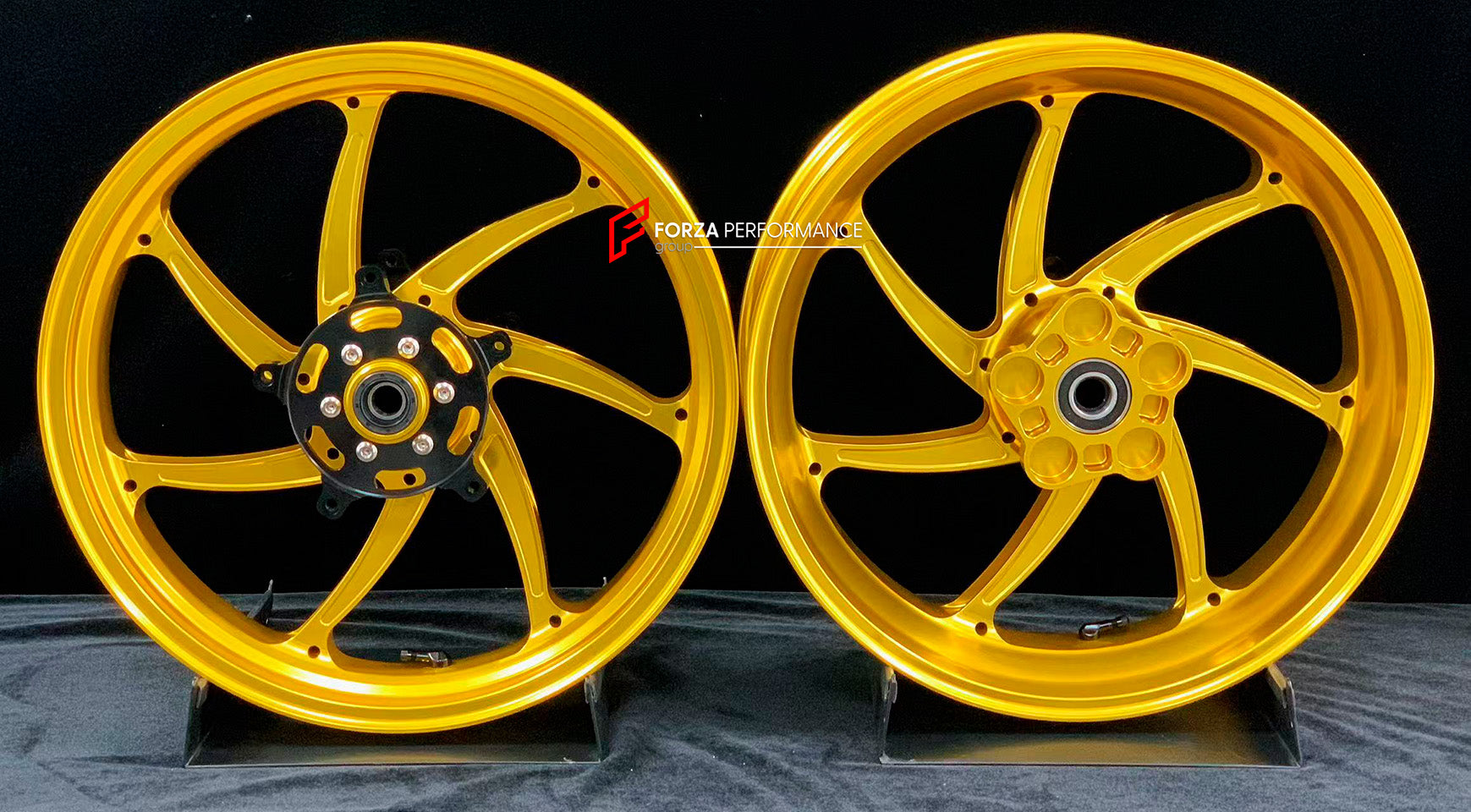 We manufacture premium quality forged motorcycle wheels rims for KAWASAKI NINJA Z900 SE Z900RS in any design, size, color.

Wheel sizes (motorcycle spec):

Front: 3.5 x 17

Rear: 5.5 x 17

Weight:

Front: 4.3 kg (9.48 lbs)

Rear: 4.8 kg (10.58 lbs)


Finishing: Gloss Gold

Forza Performance Group engineers and manufactures each forged motorcycle wheel individually per order. This ensures precise fitment, uncompromised strength, and unique styling. Whether for racing, touring, or daily use — our wheels are b