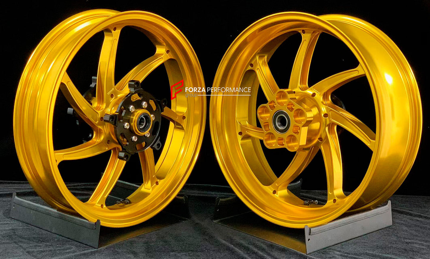 We manufacture premium quality forged motorcycle wheels rims for KAWASAKI NINJA Z900 SE Z900RS in any design, size, color.

Wheel sizes (motorcycle spec):

Front: 3.5 x 17

Rear: 5.5 x 17

Weight:

Front: 4.3 kg (9.48 lbs)

Rear: 4.8 kg (10.58 lbs)


Finishing: Gloss Gold

Forza Performance Group engineers and manufactures each forged motorcycle wheel individually per order. This ensures precise fitment, uncompromised strength, and unique styling. Whether for racing, touring, or daily use — our wheels are b