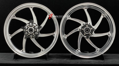We manufacture premium quality forged motorcycle wheels rims for KAWASAKI ZX4R ZX4RSE in any design, size, color.

Wheel sizes (motorcycle spec):

Front: 3.5 x 17

Rear: 4.5 x 17

Weight:

Front: 4.7 kg (10.36 lbs)

Rear: 4.85 kg (10.69 lbs)


Finishing: Gloss Silver

Forza Performance Group engineers and manufactures each forged motorcycle wheel individually per order. This ensures precise fitment, uncompromised strength, and unique styling. Whether for racing, touring, or daily use — our wheels are built 