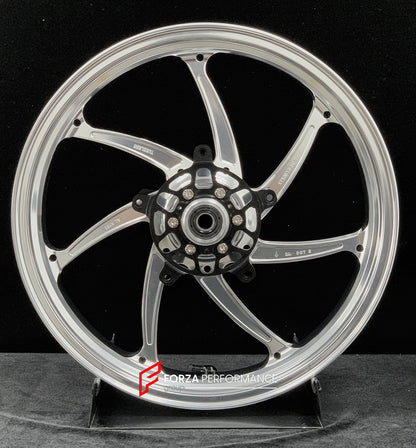We manufacture premium quality forged motorcycle wheels rims for KAWASAKI ZX4R ZX4RSE in any design, size, color.

Wheel sizes (motorcycle spec):

Front: 3.5 x 17

Rear: 4.5 x 17

Weight:

Front: 4.7 kg (10.36 lbs)

Rear: 4.85 kg (10.69 lbs)


Finishing: Gloss Silver

Forza Performance Group engineers and manufactures each forged motorcycle wheel individually per order. This ensures precise fitment, uncompromised strength, and unique styling. Whether for racing, touring, or daily use — our wheels are built 