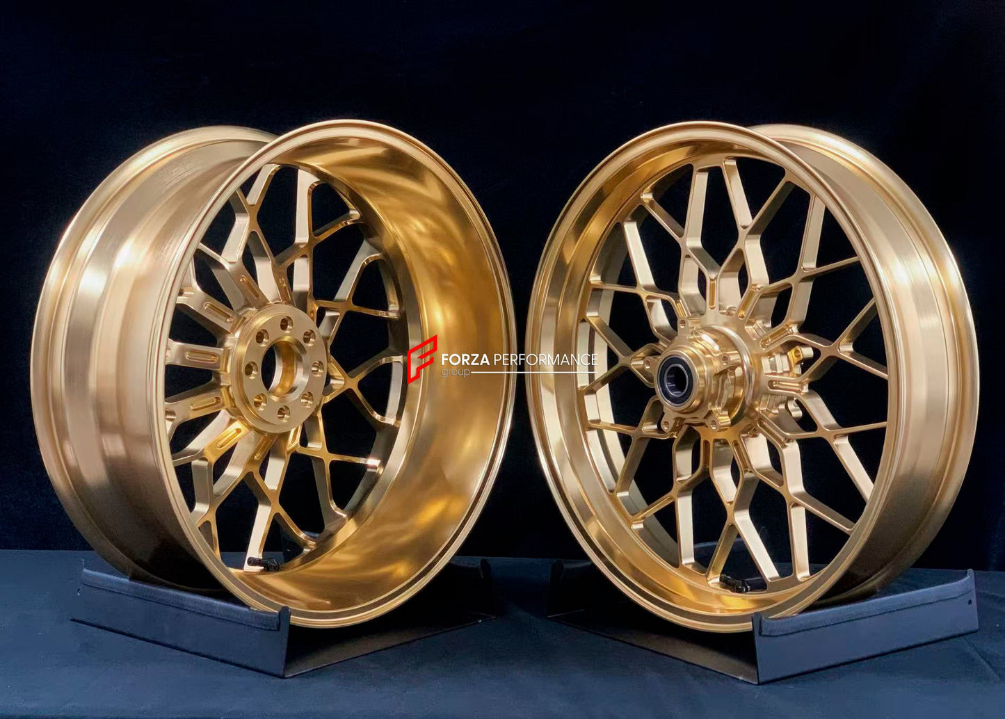 We manufacture premium quality forged motorcycle wheels rims for MV AGUSTA in any design, size, color.

Wheel sizes (motorcycle spec):

Front: 3.5 x 17

Rear: 5.5 x 17

Weight:

Front: 4.15 kg (9.15 lbs)

Rear: 4.85 kg (10.69 lbs)


Finishing: Satin Gold

Forza Performance Group engineers and manufactures each forged motorcycle wheel individually per order. This ensures precise fitment, uncompromised strength, and unique styling. Whether for racing, touring, or daily use — our wheels are built for both perf