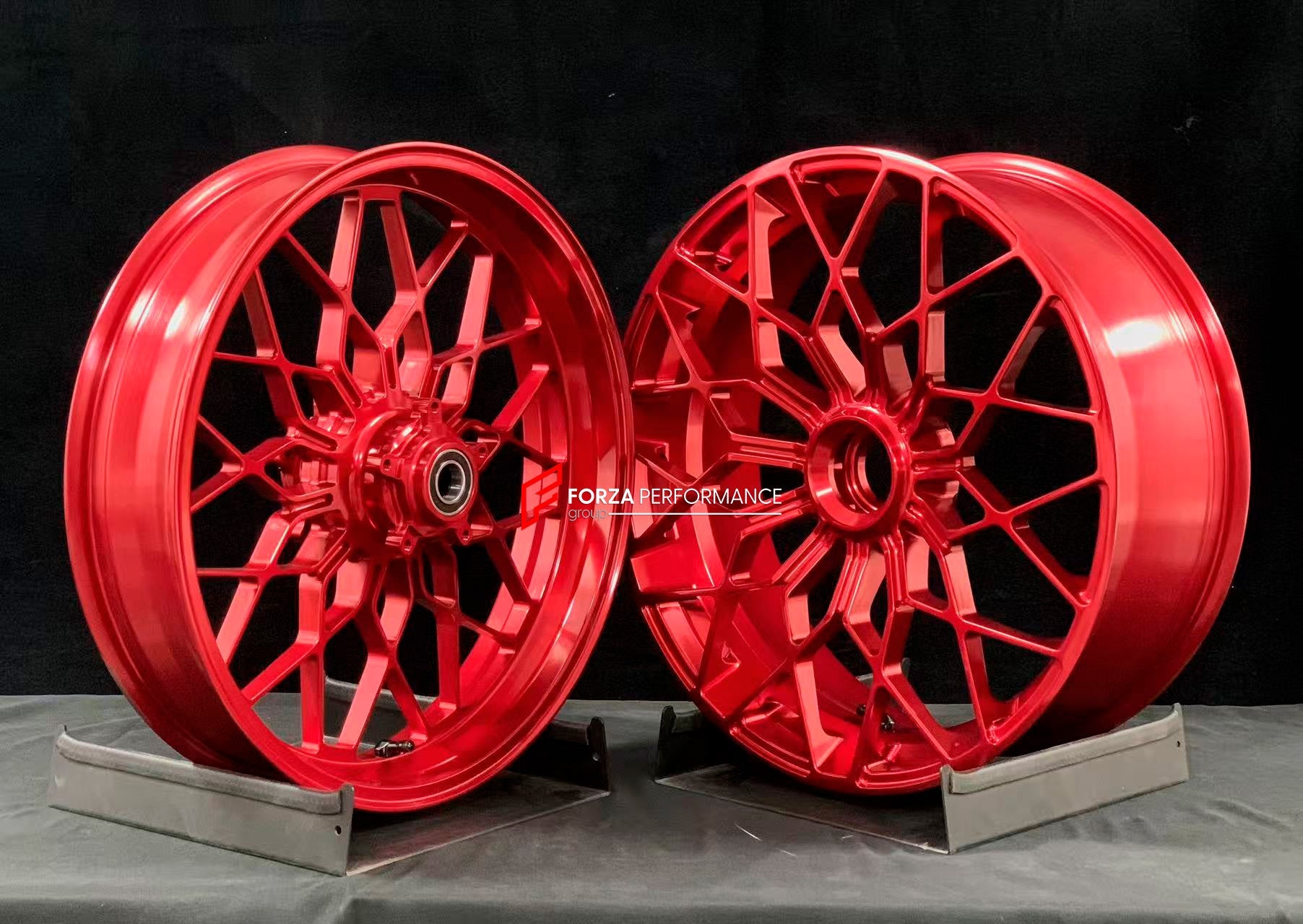 We manufacture premium quality forged motorcycle wheels rims for MV AGUSTA in any design, size, color.

Wheel sizes (motorcycle spec):

Front: 3.5 x 17

Rear: 5.5 x 17

Weight:

Front: 4.25 kg (9.37 lbs)

Rear: 4.9 kg (10.8 lbs)


Finishing Gloss Red

Forza Performance Group engineers and manufactures each forged motorcycle wheel individually per order. This ensures precise fitment, uncompromised strength, and unique styling. Whether for racing, touring, or daily use — our wheels are built for both performa